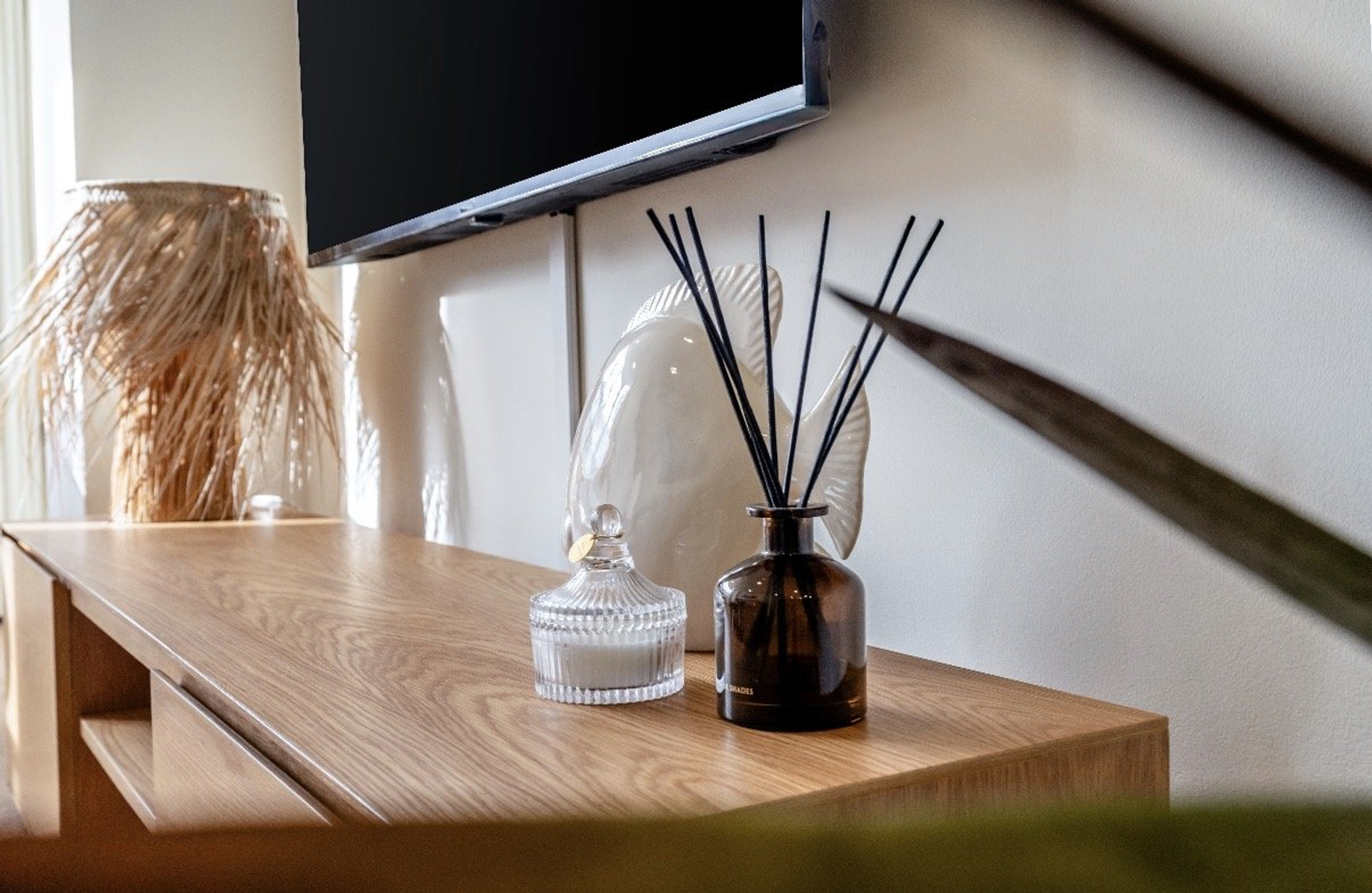 Decorative items on TV unit