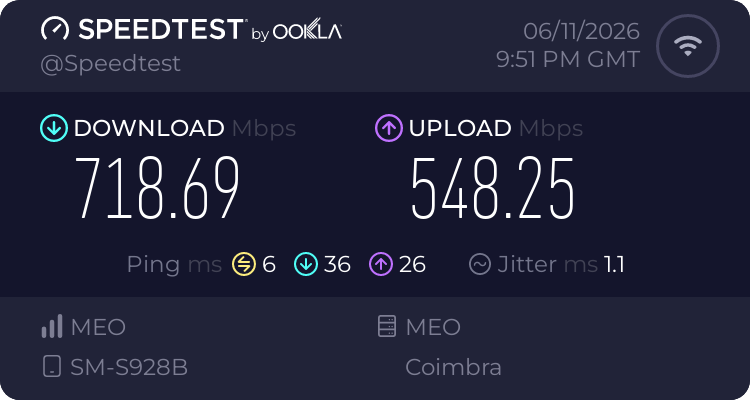 Speedtest.net result