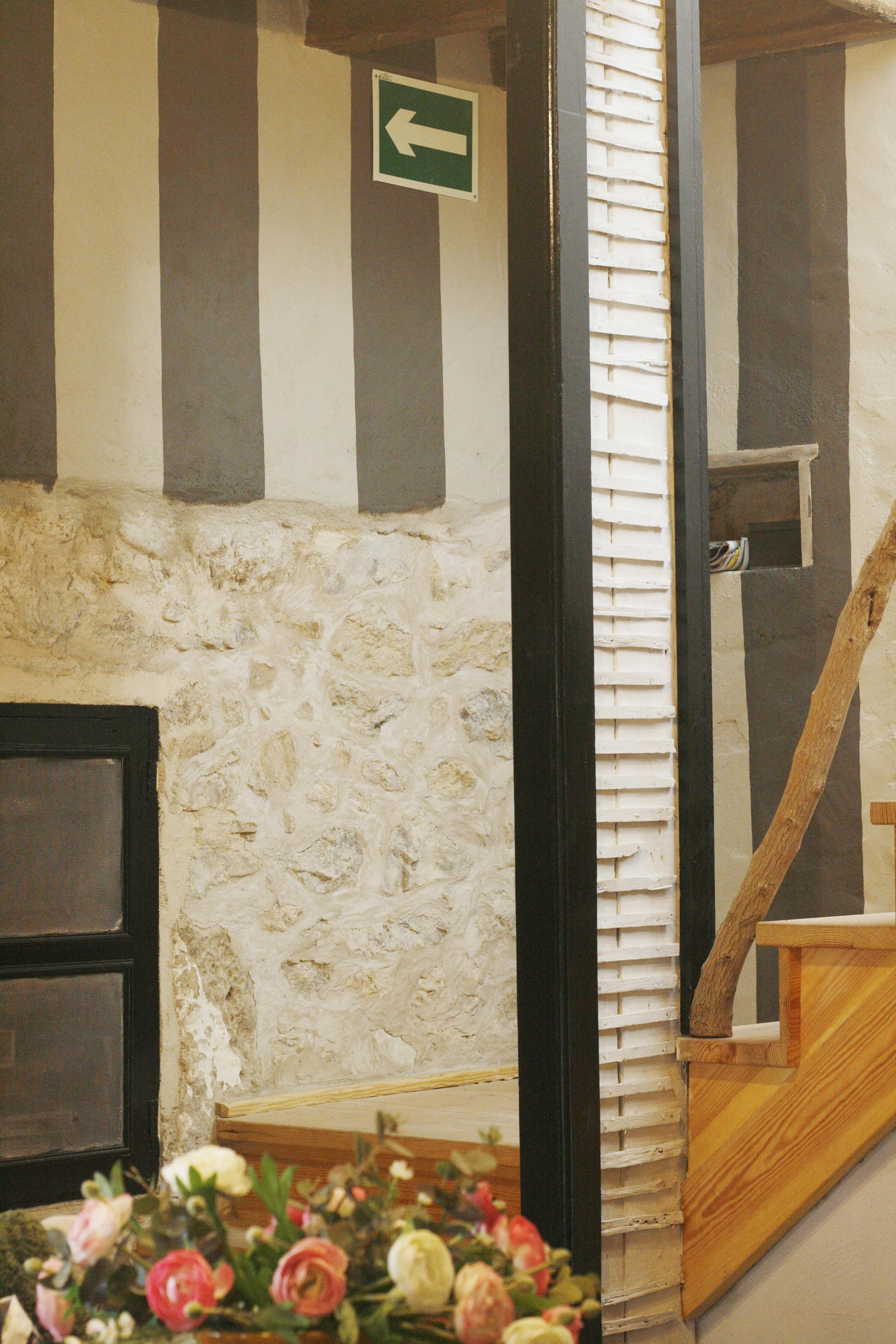 Stone wall interior staircase detail
