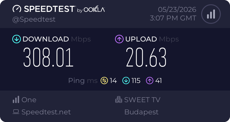Speedtest.net result
