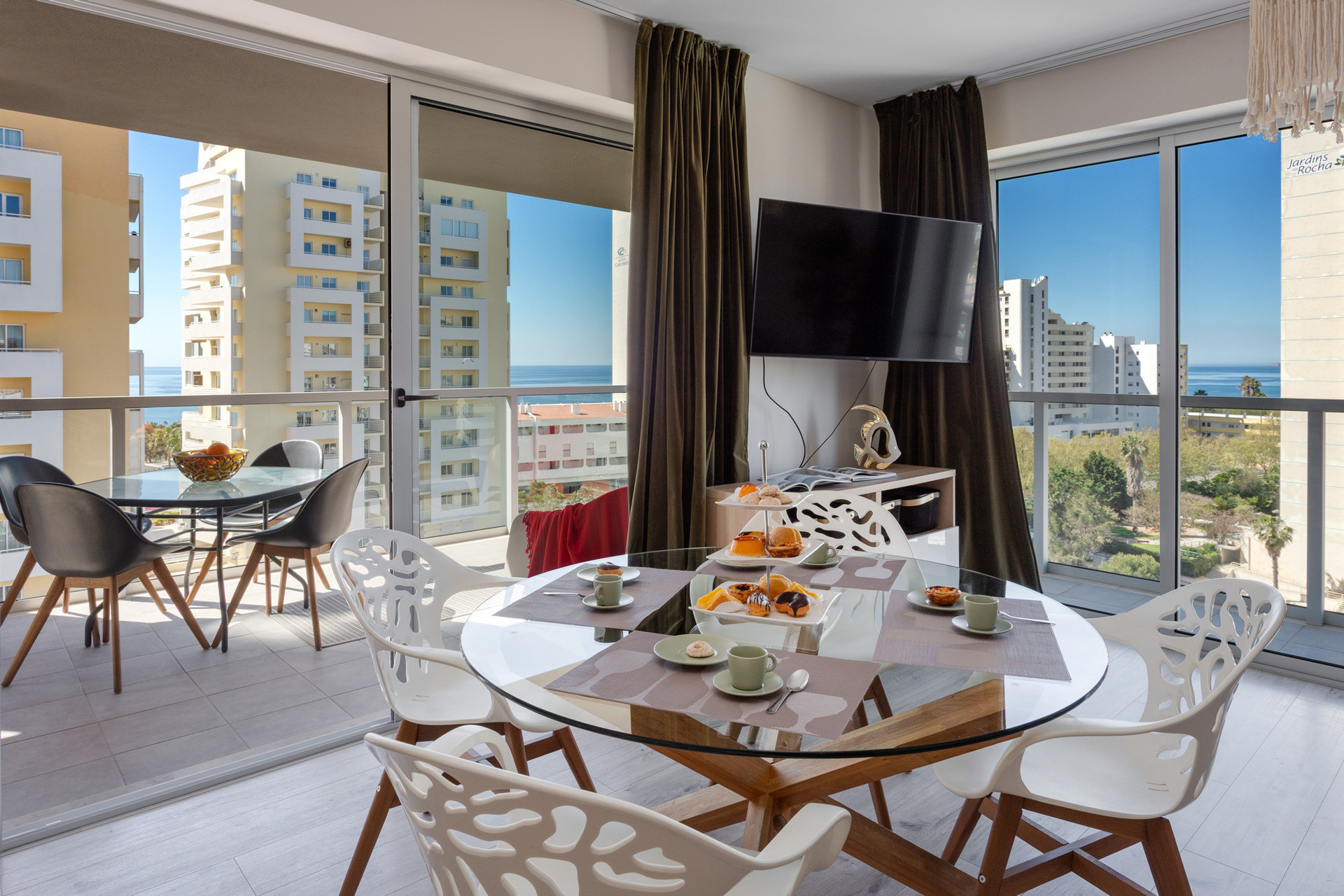 Dining area with panoramic sea view
