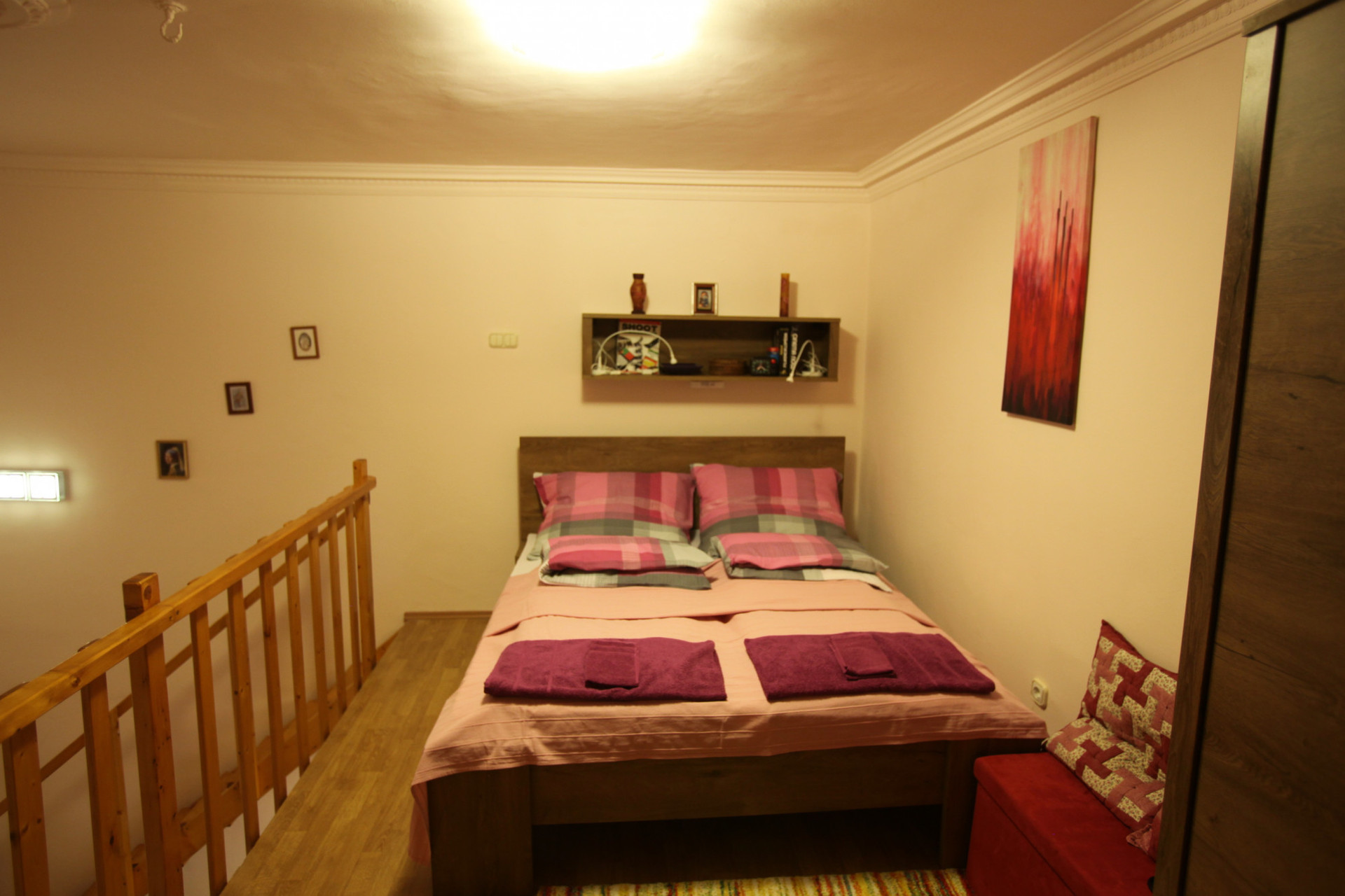 Mezzanine bedroom with double bed