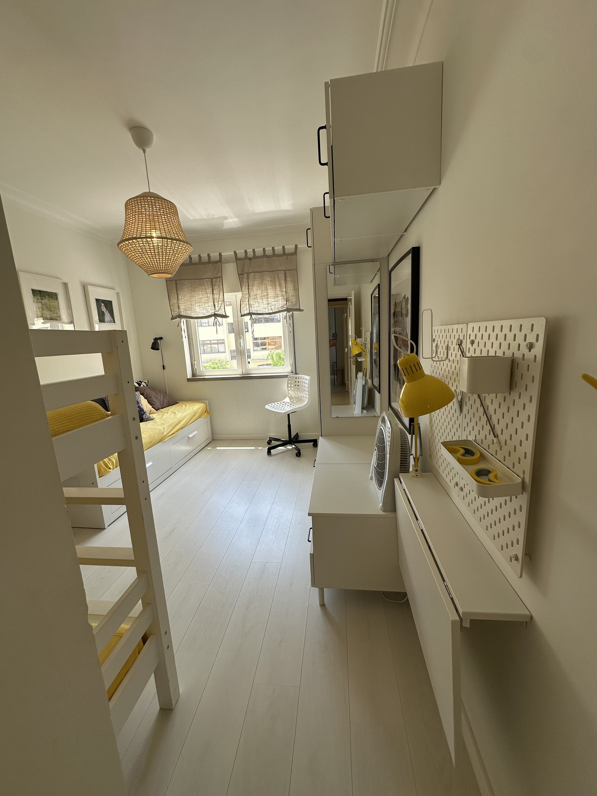 Bedroom with desk and bunk