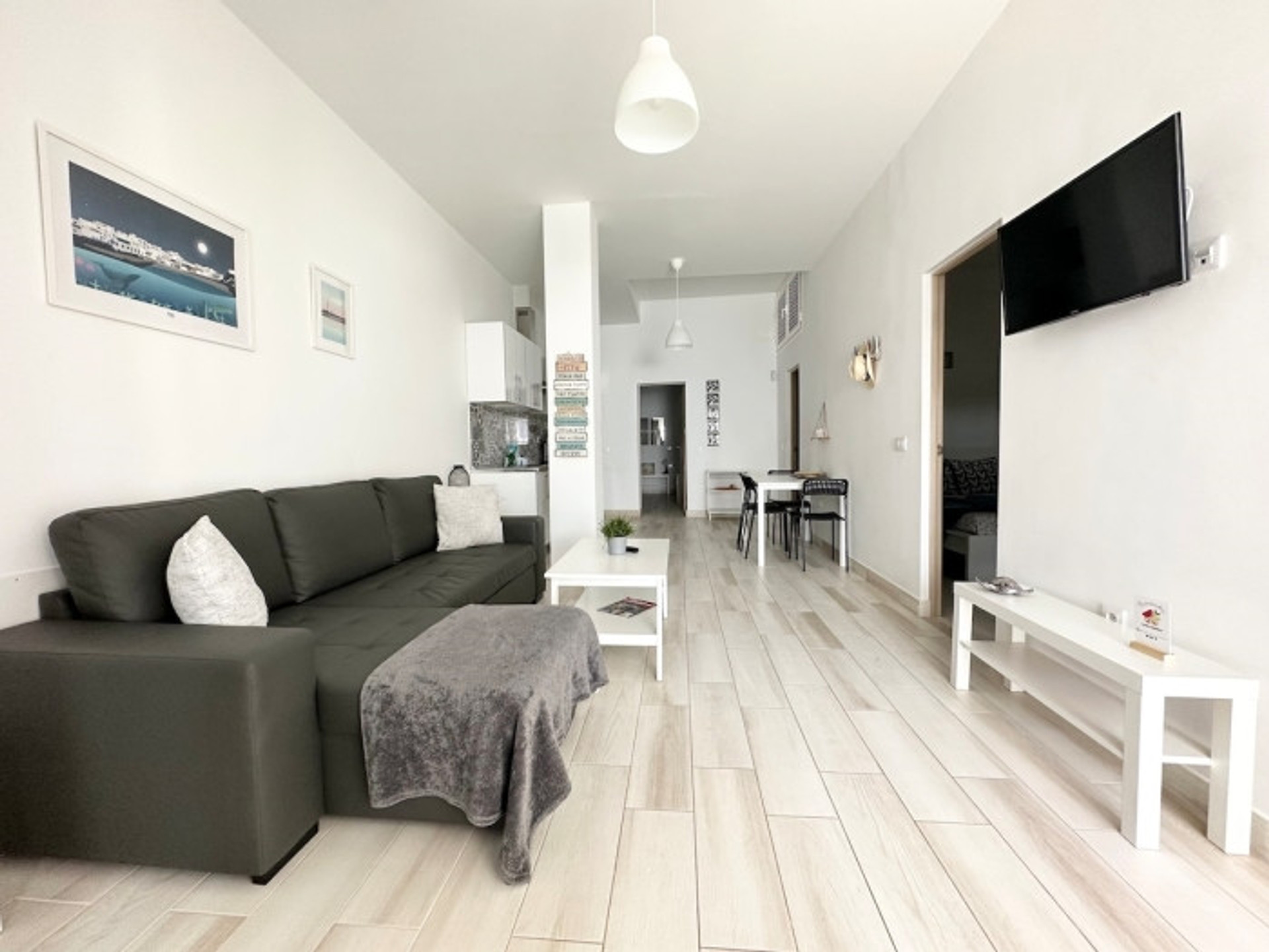 Bright open living and dining area