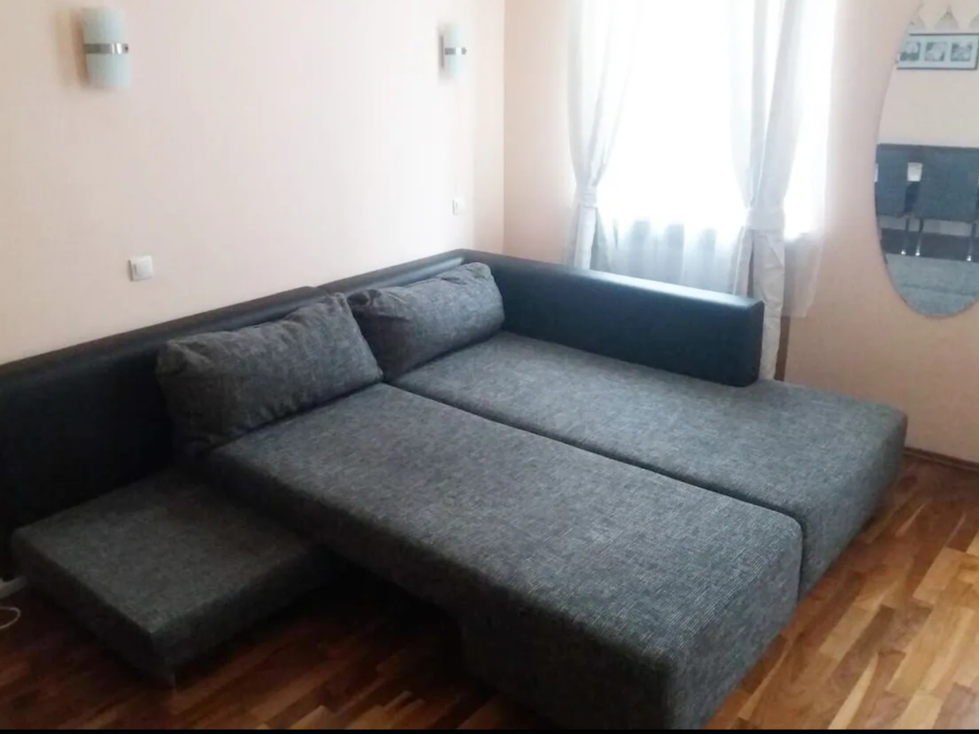 Corner sofa extended as sleeper