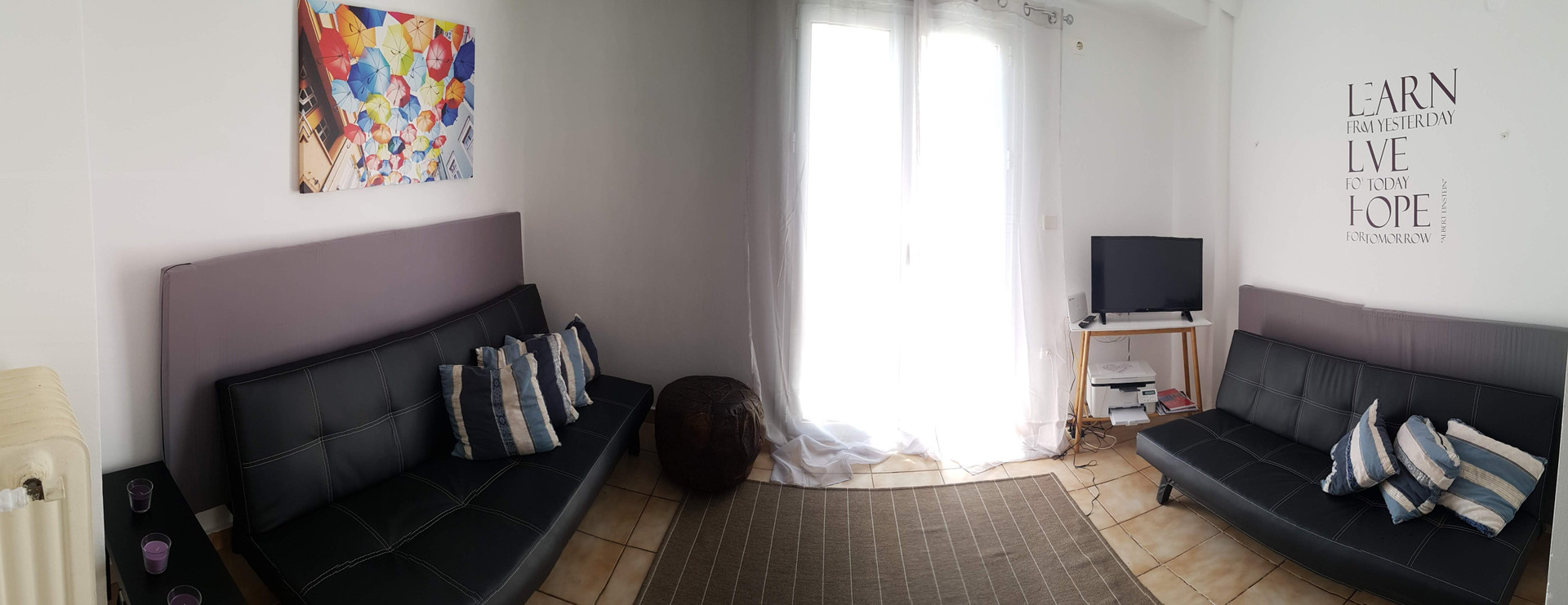 Wide view of living lounge area