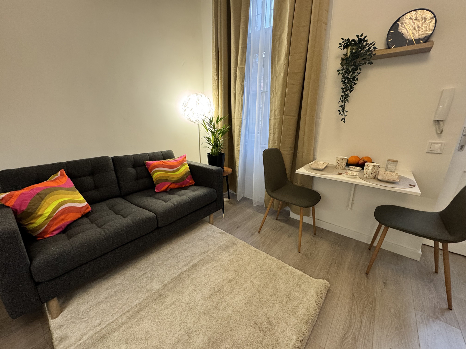 Living room with sofa and dining