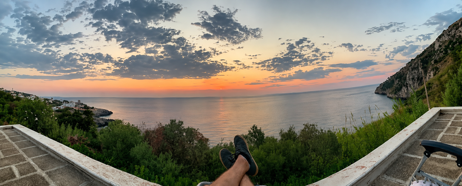Sunrise ocean view from terrace