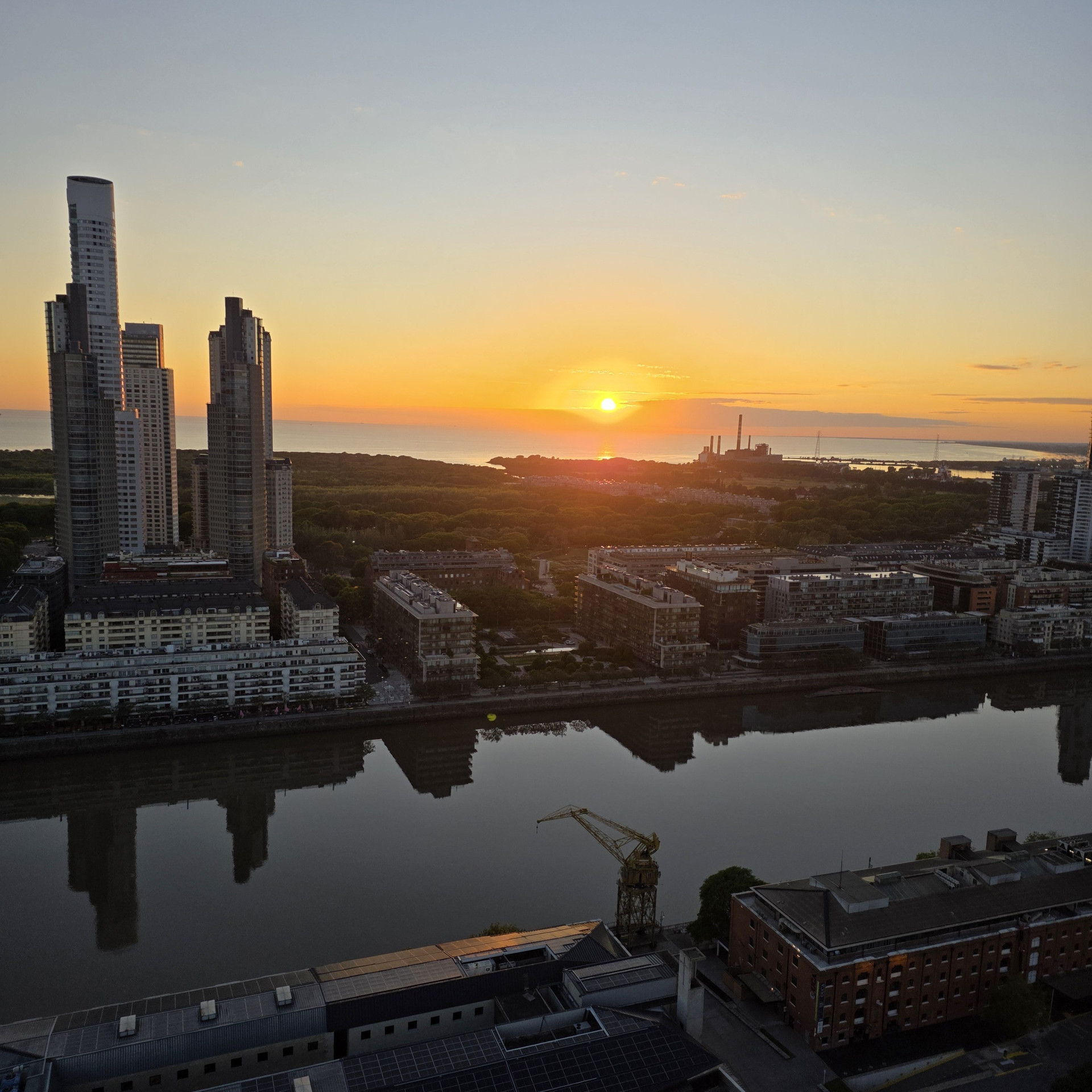 Sunset skyline view from building