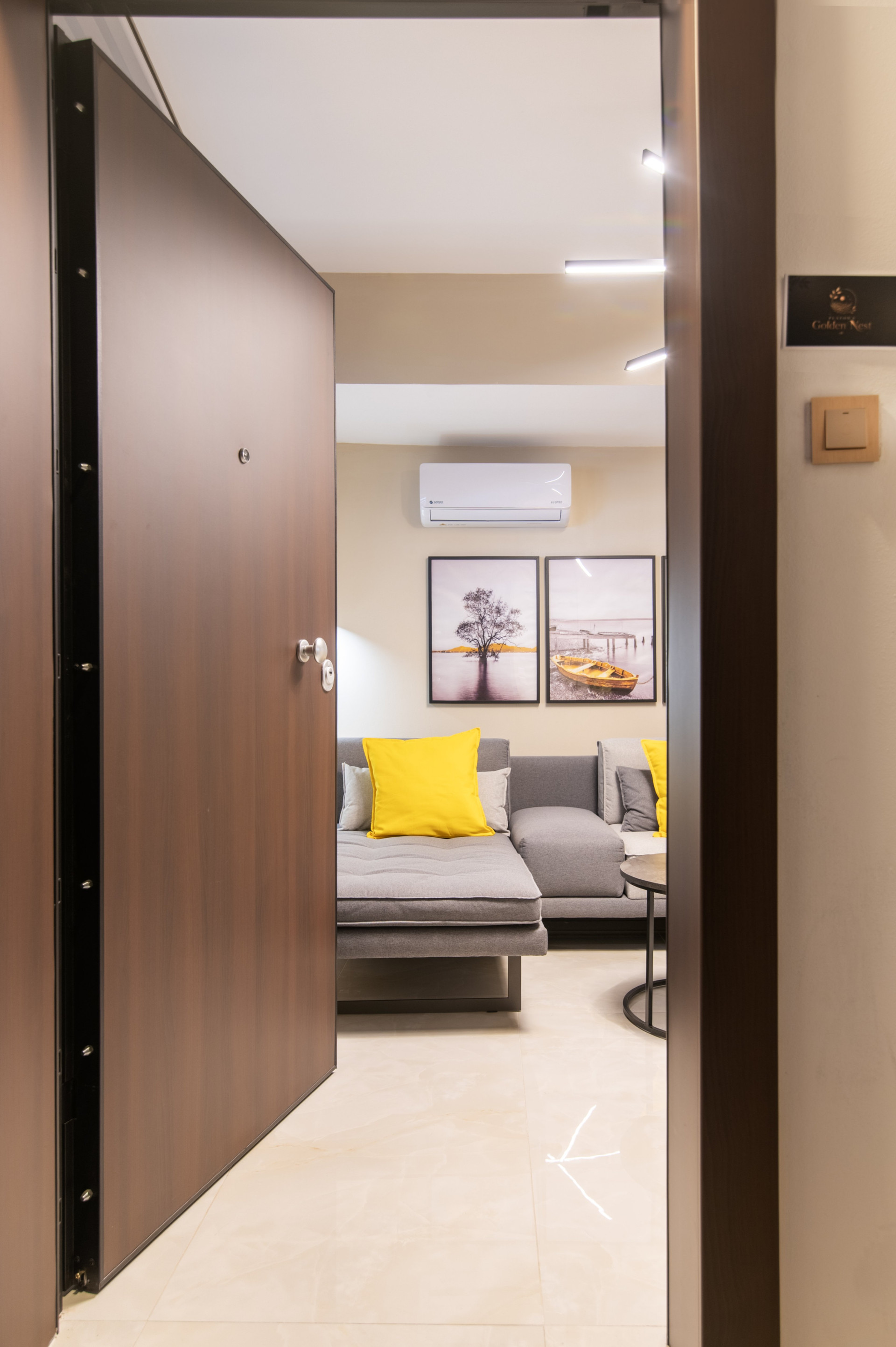 Living room view through entrance