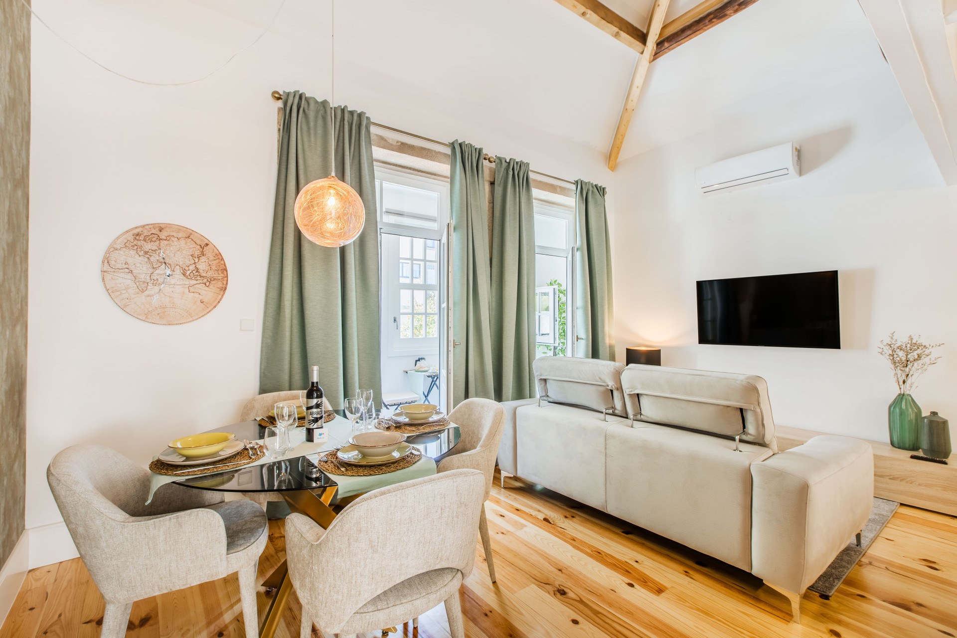 Studio with Sofa, Dining Table and TV