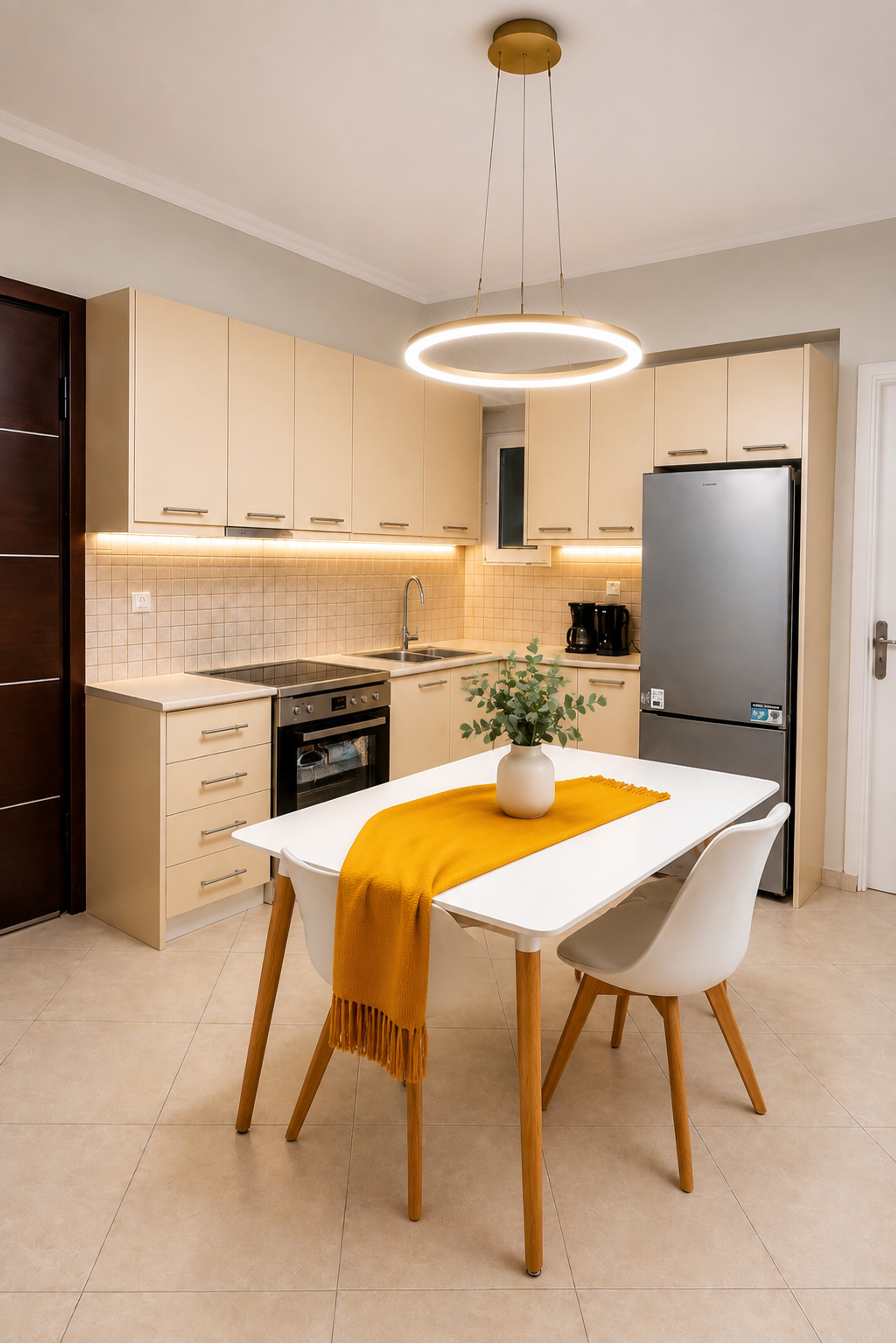 Kitchen with dining table