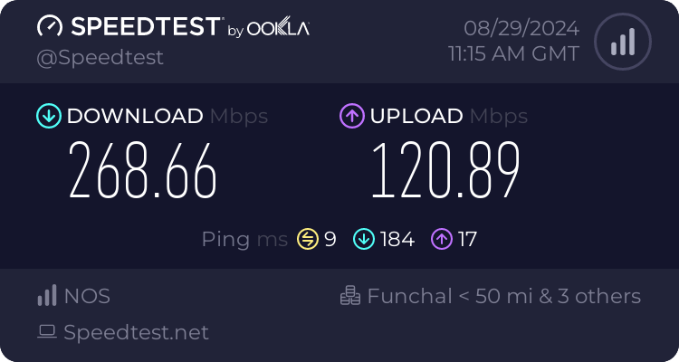 Speedtest.net result