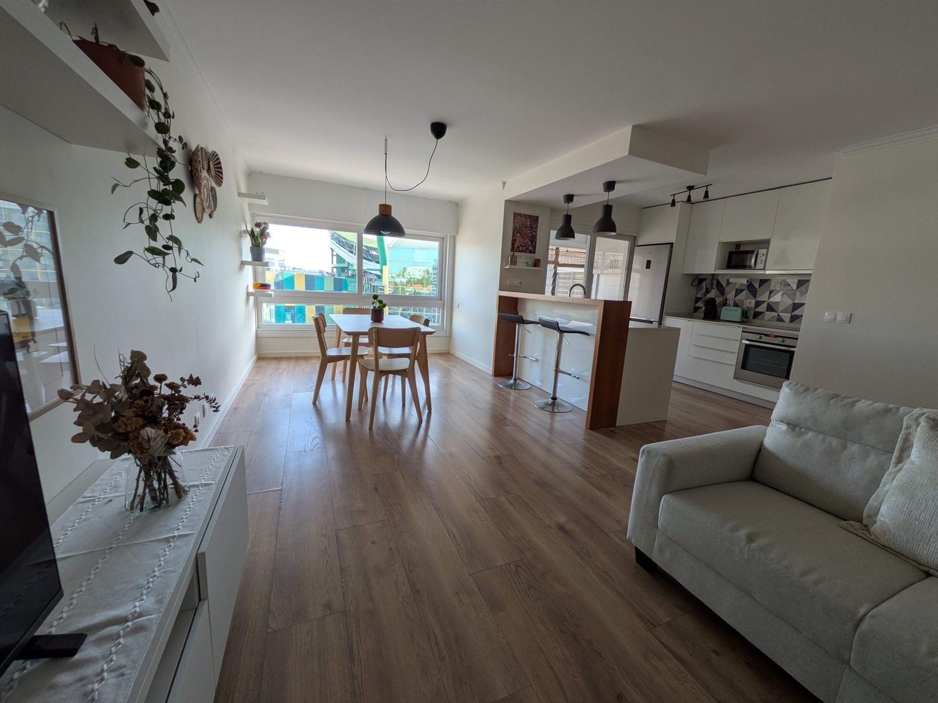 Living room and kitchen