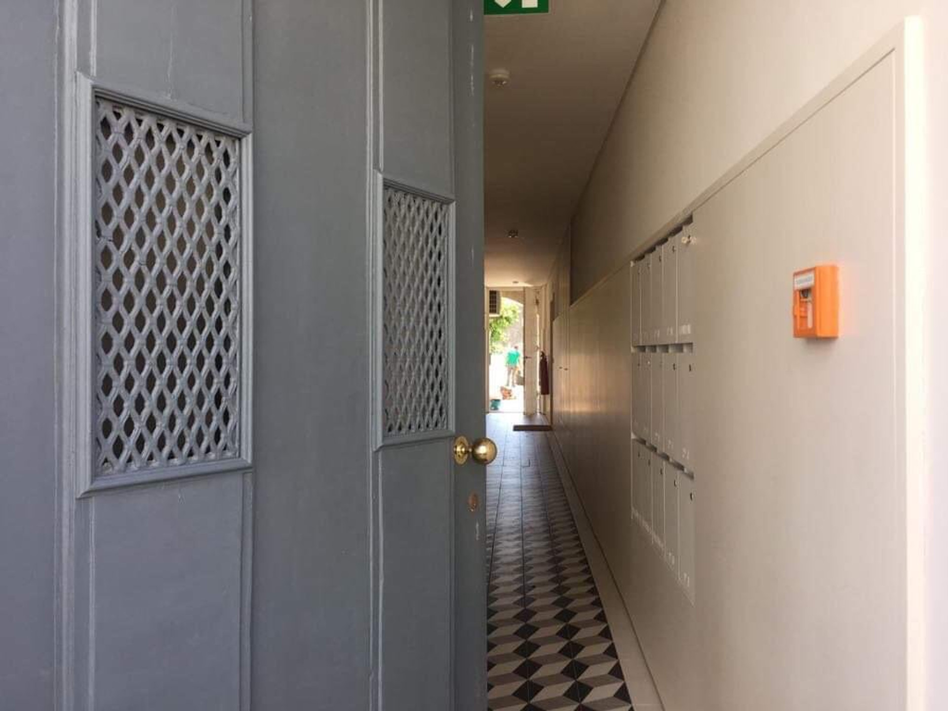 Entrance hallway with mailboxes