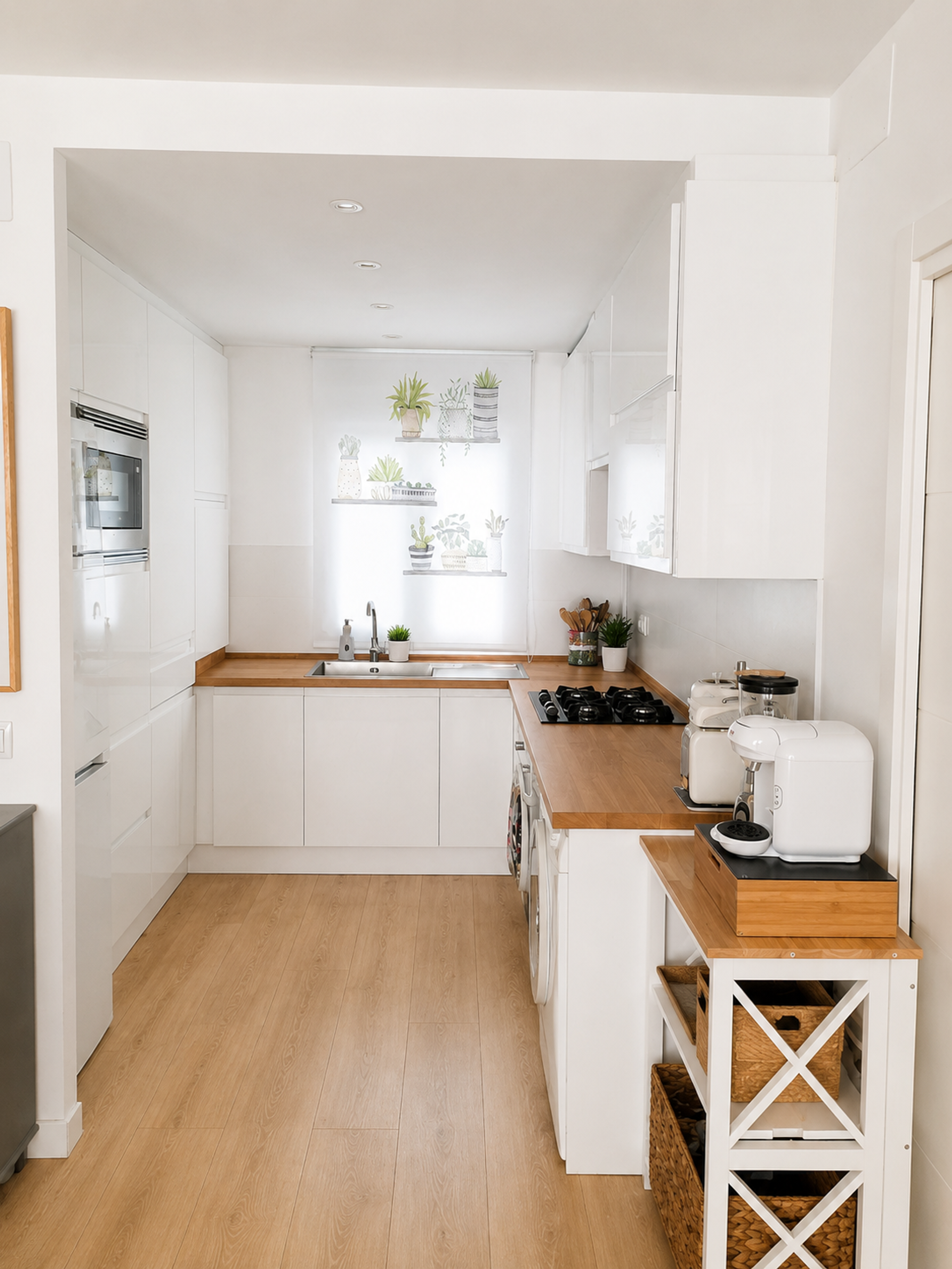 White modern kitchen with appliances