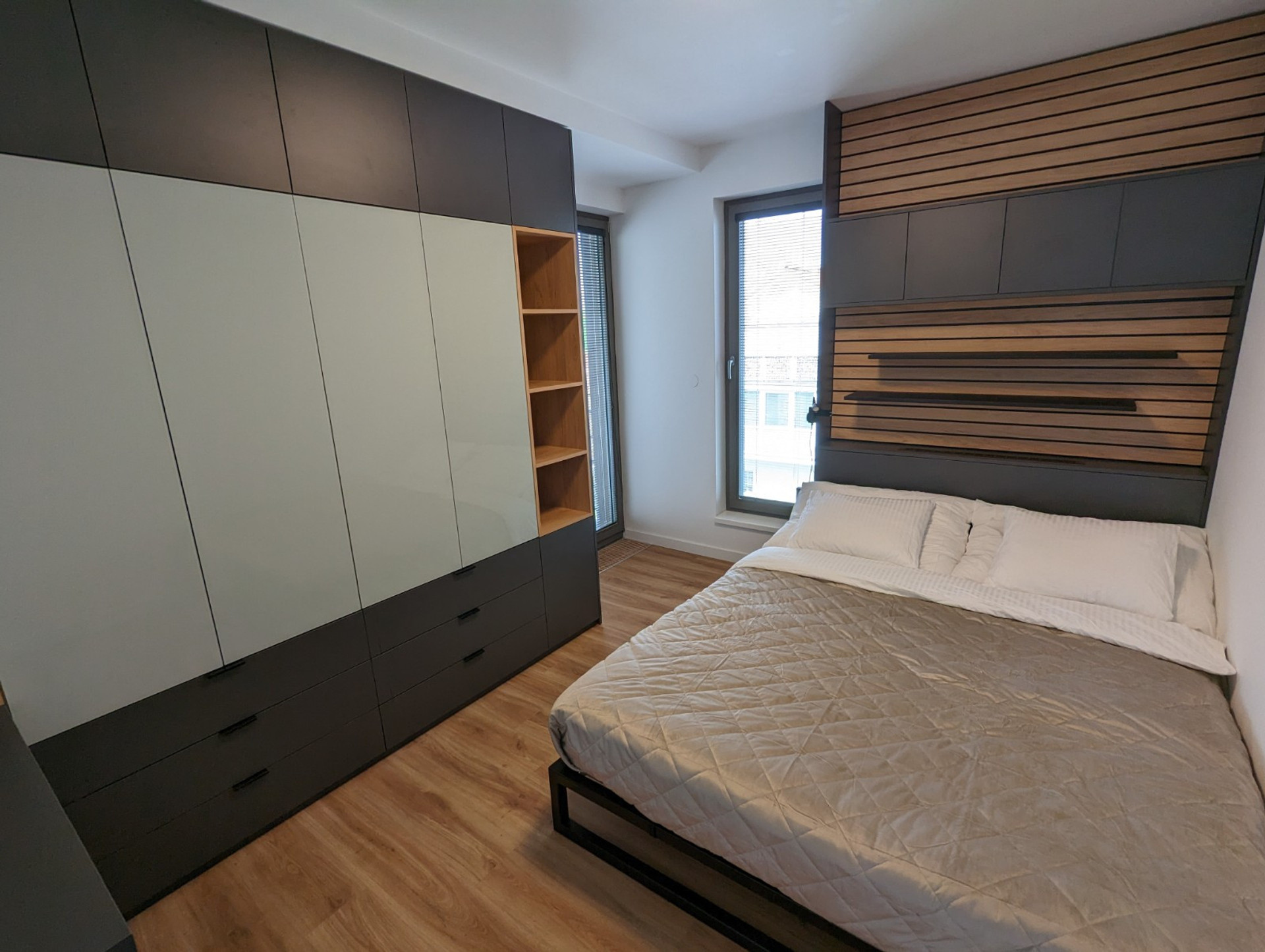 Bedroom with two full closets