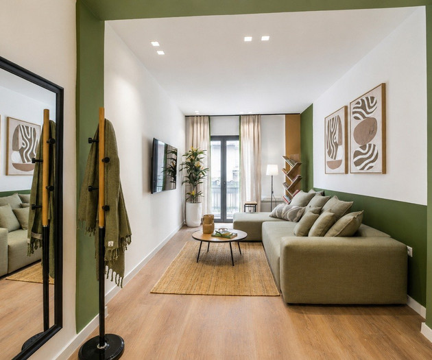 Cozy living room with sectional sofa