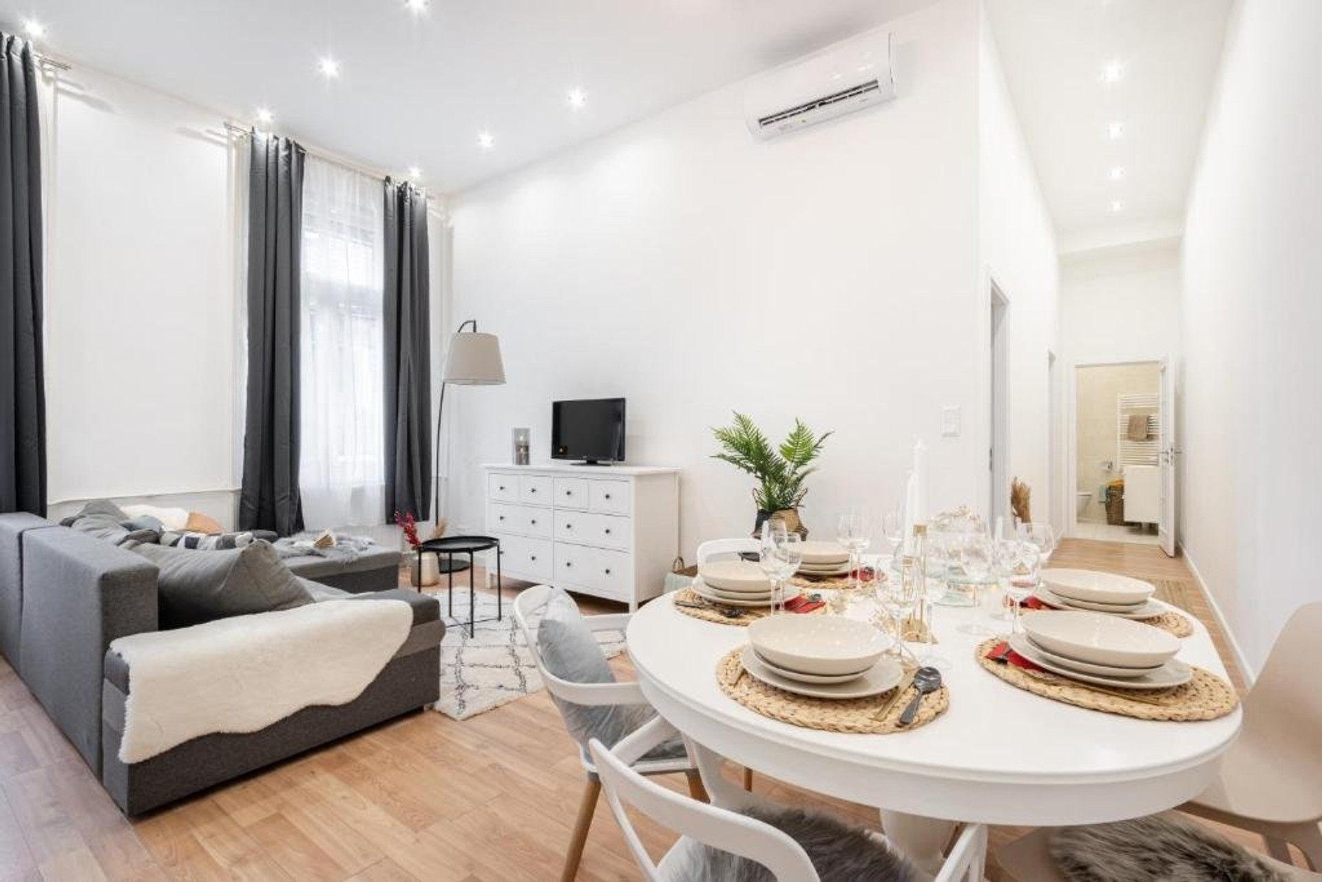 Living room and kitchen