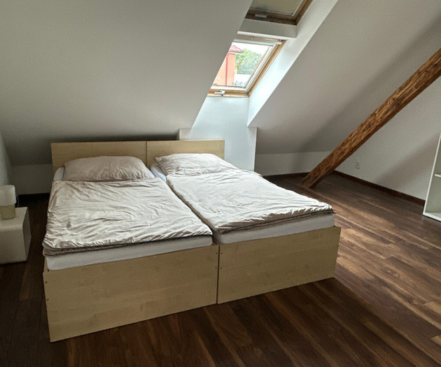 2 minutes walk from metro Kobylisy + parking