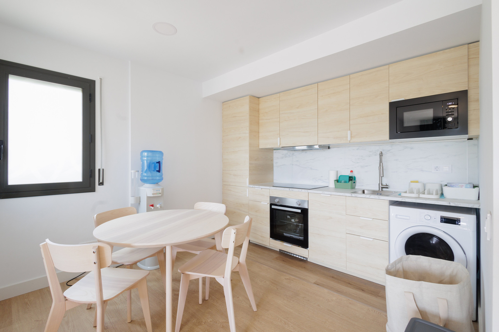 Bright kitchen with dining table