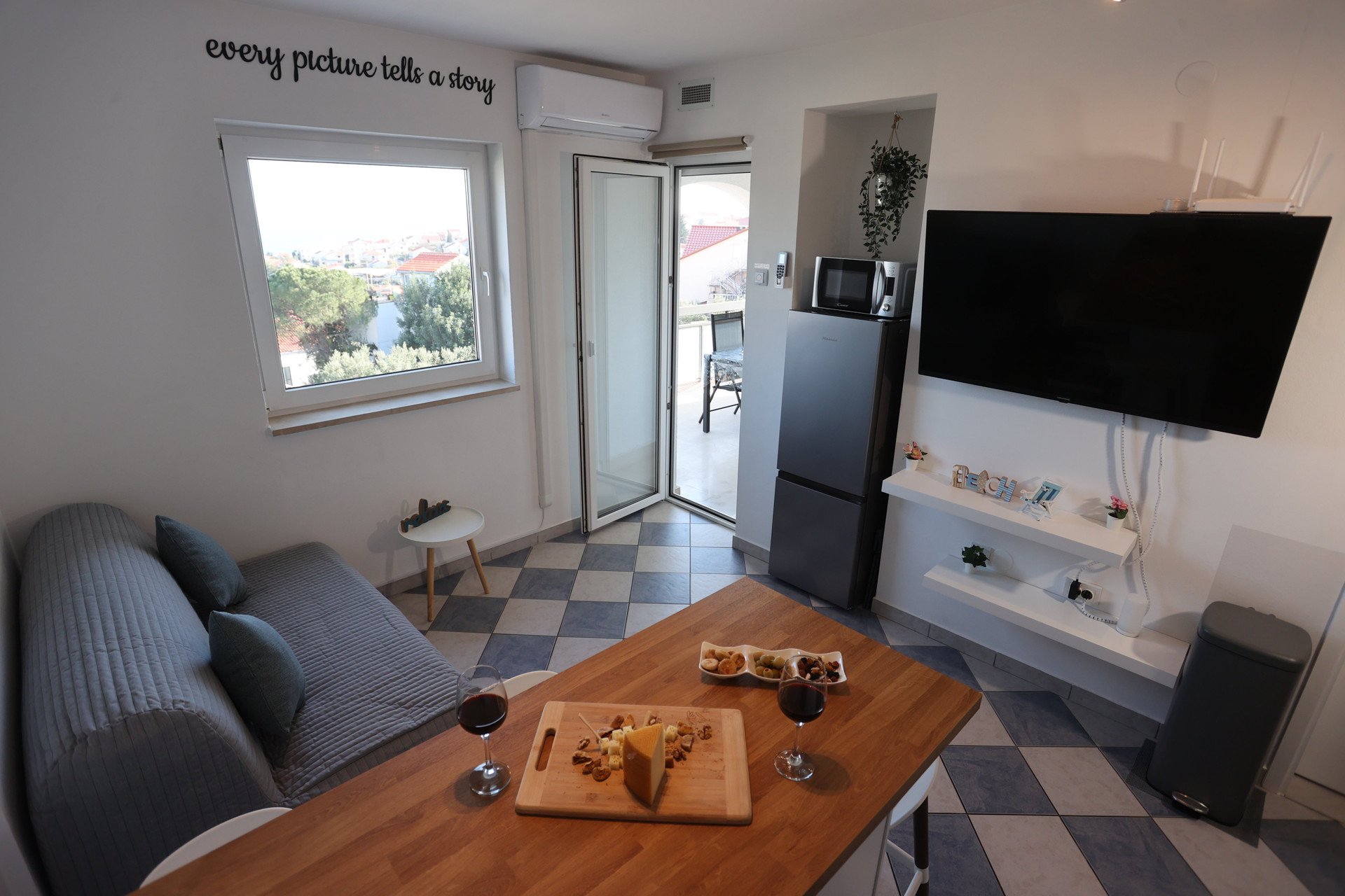 Living room with balcony access