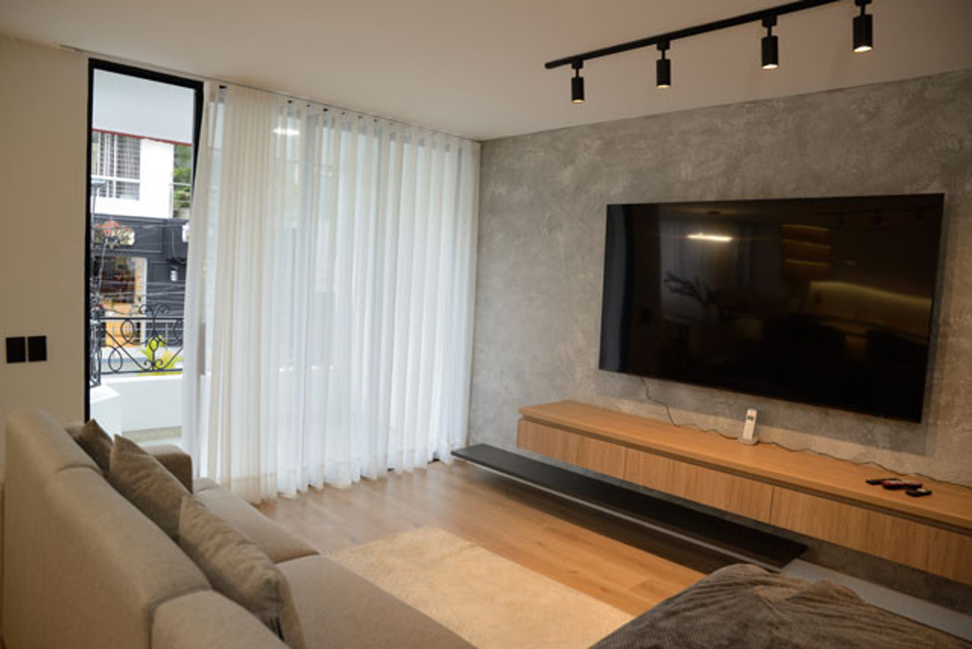 Living room and balcony