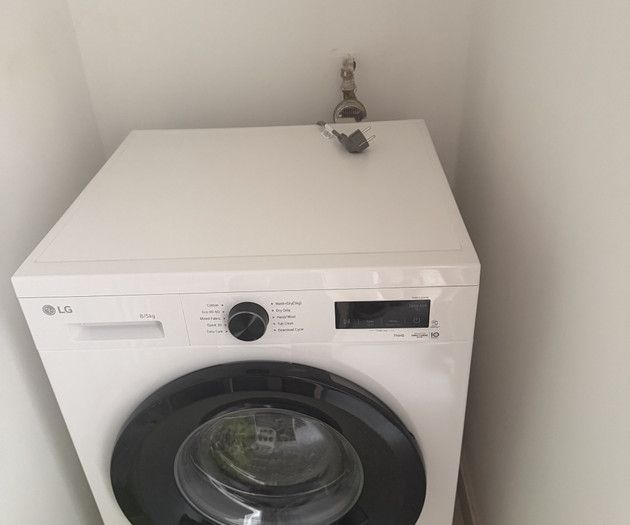 Washing machine in closet