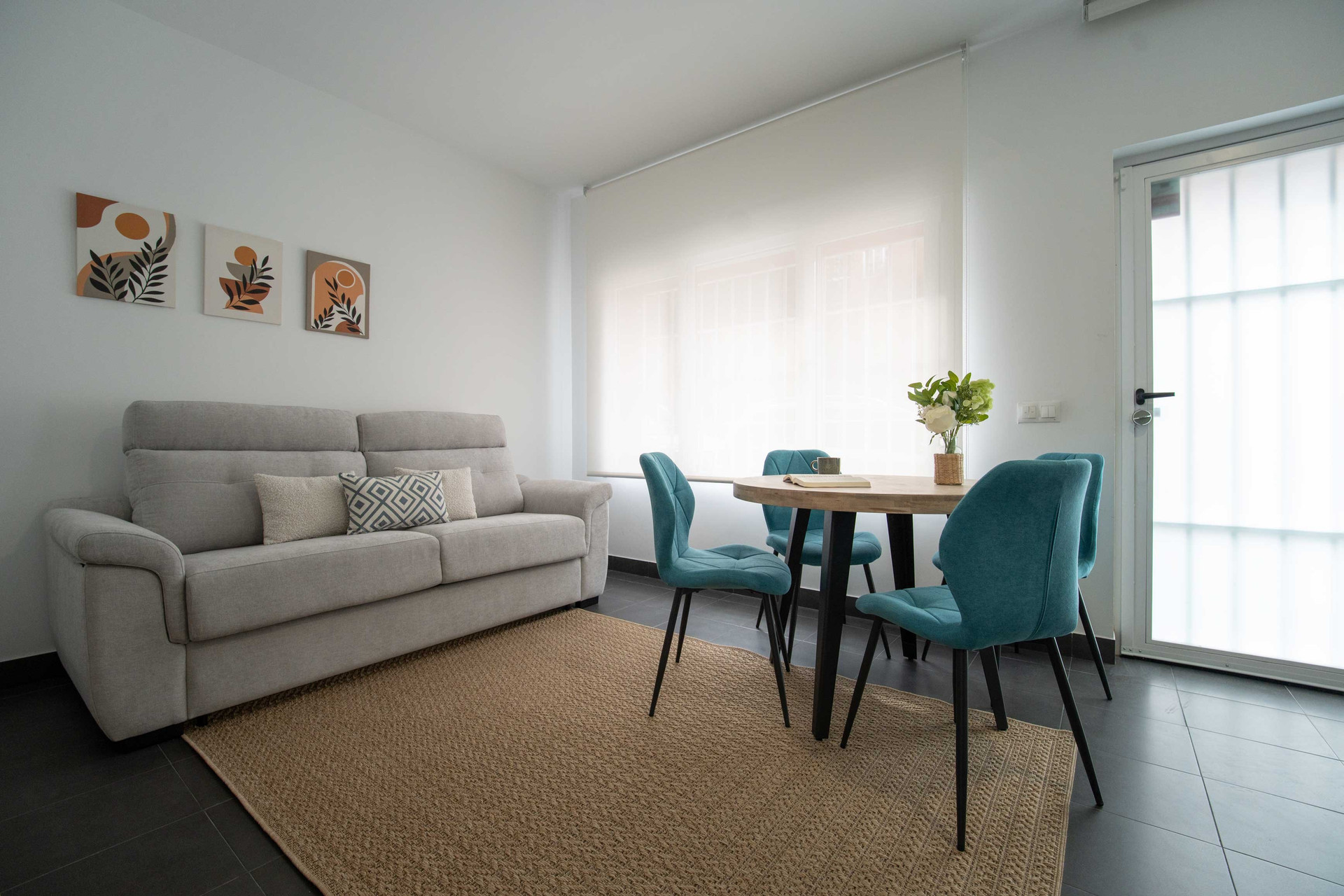 Living room with sofa and dining