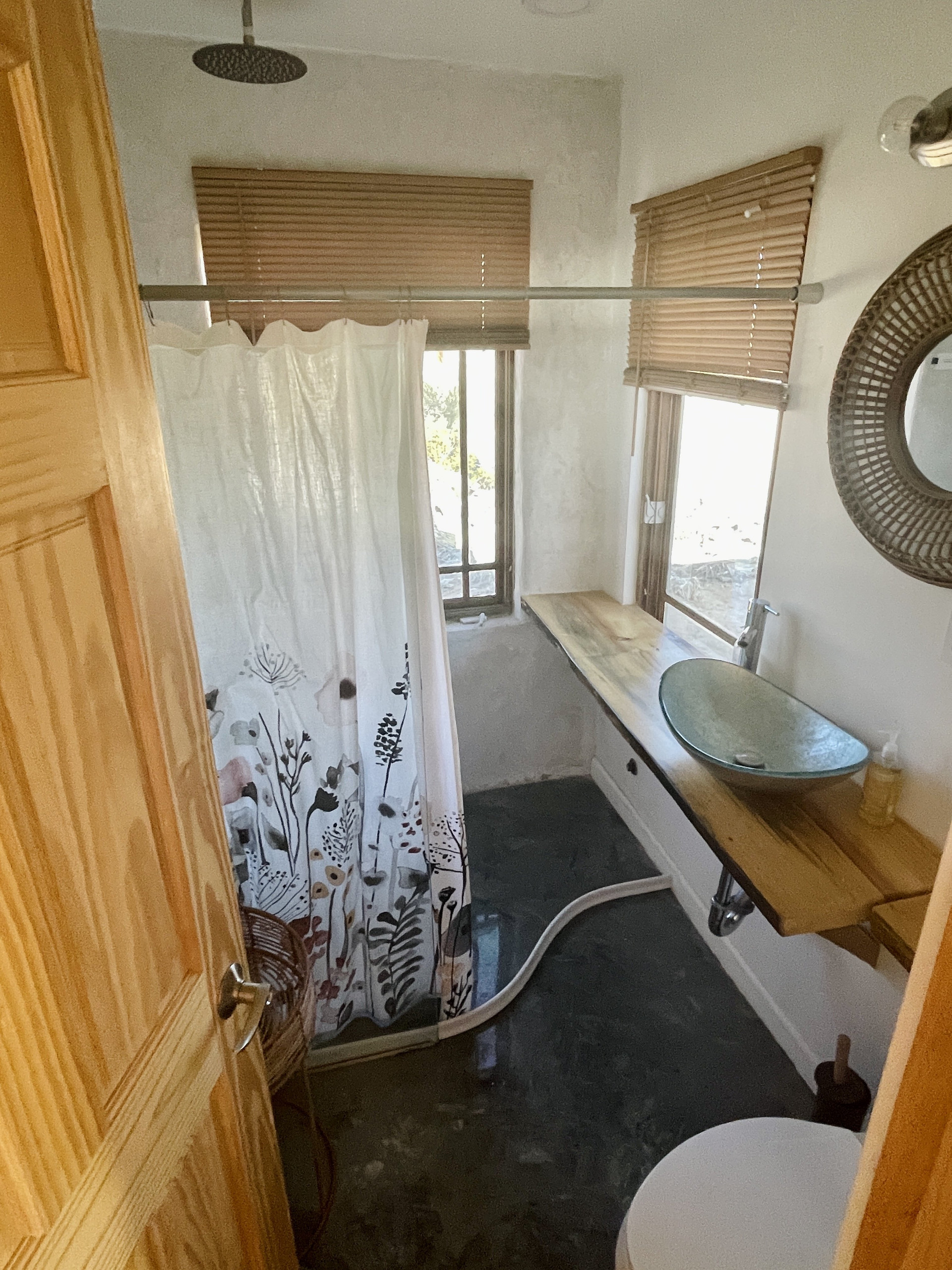Bathroom with vessel sink