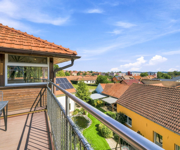 Balcony overlooking rooftops