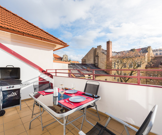 ROOF APARTMENT with TERRACE near WENCESLAS Sq.