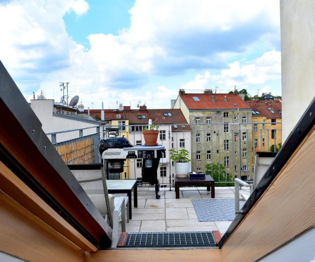 Rooftop terrace loft apartment, home cinema