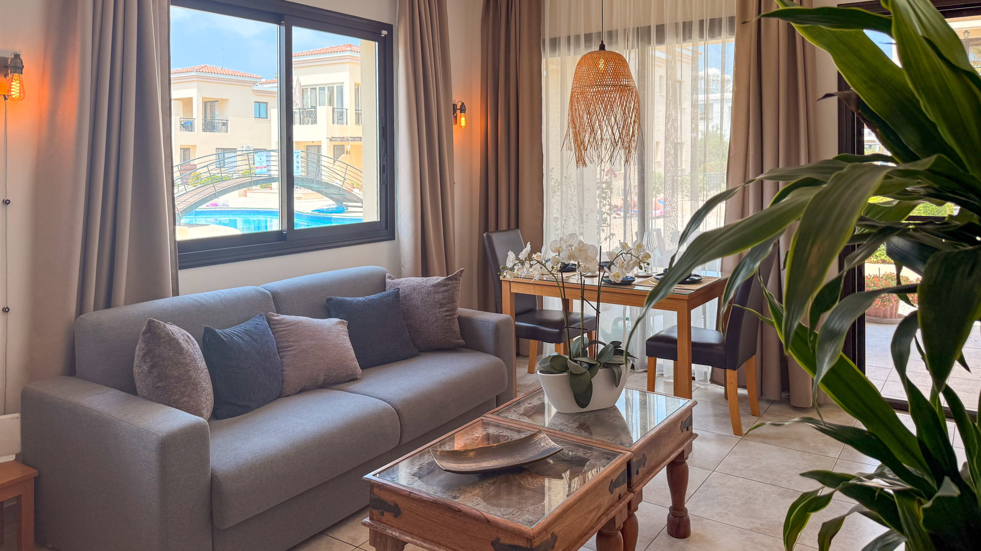 Living room with dining area