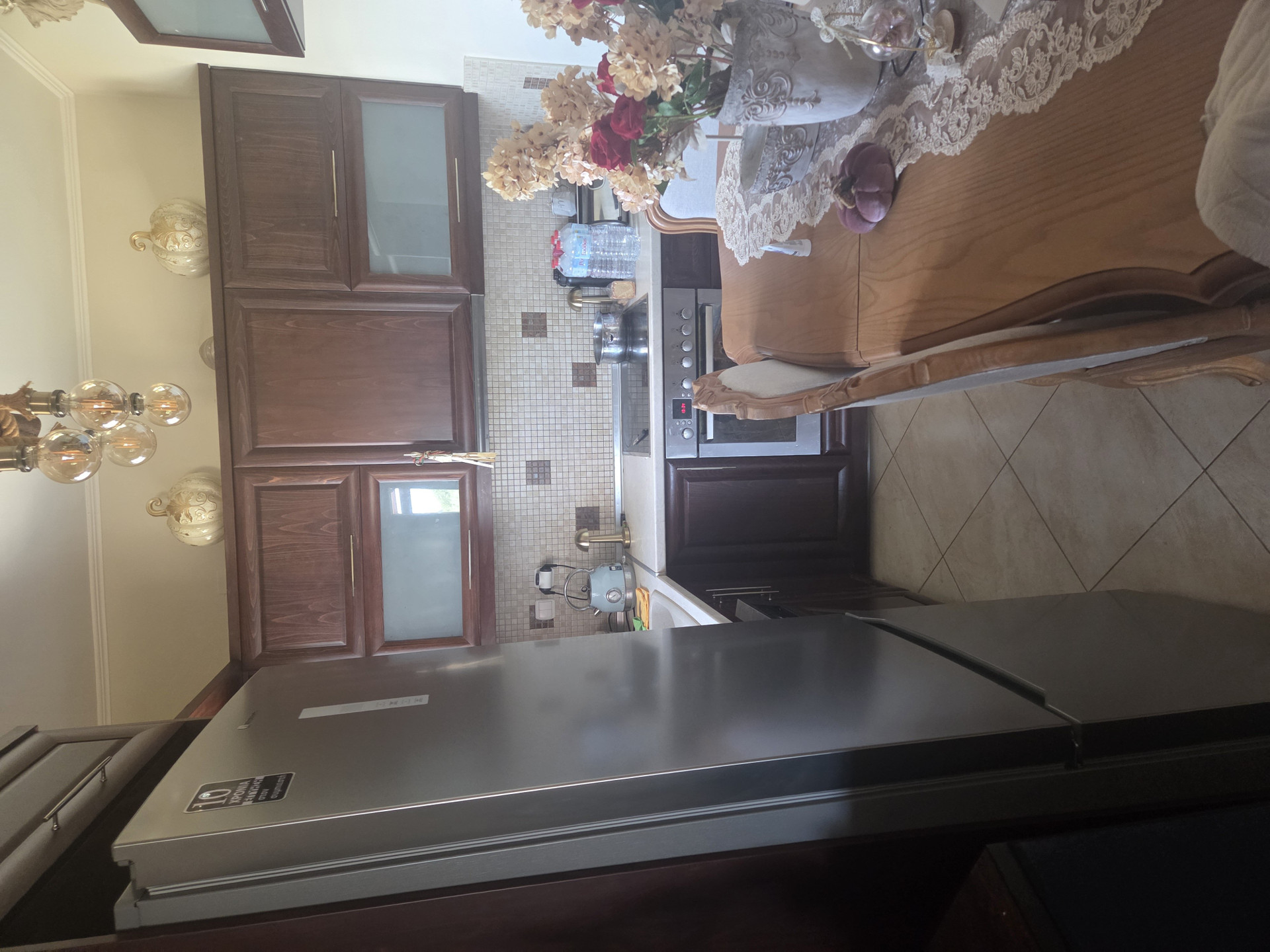 Kitchen with wooden cabinets