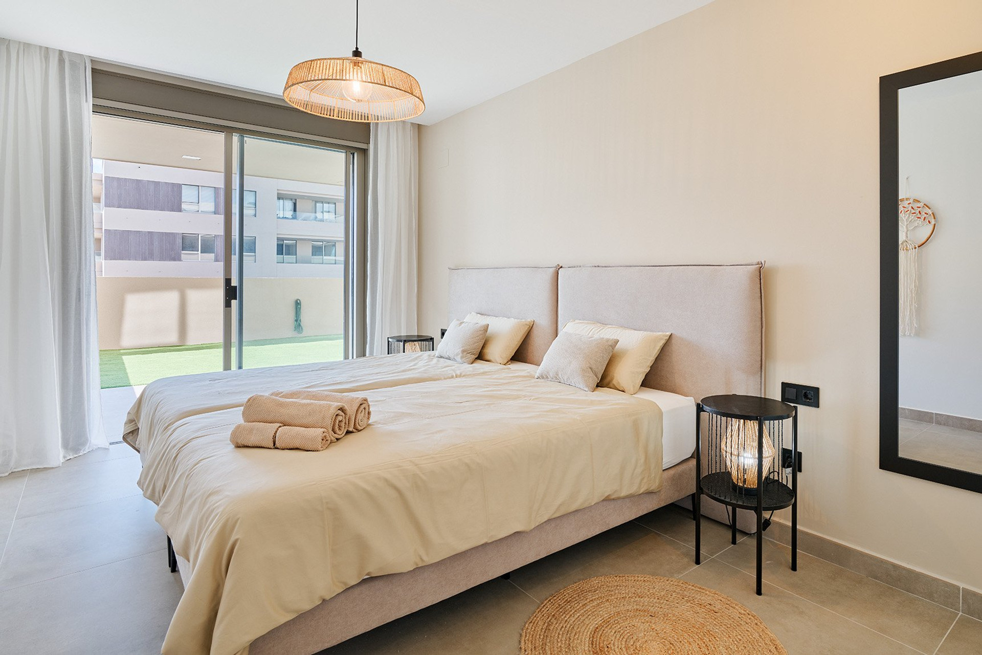 Bright master bedroom terrace access