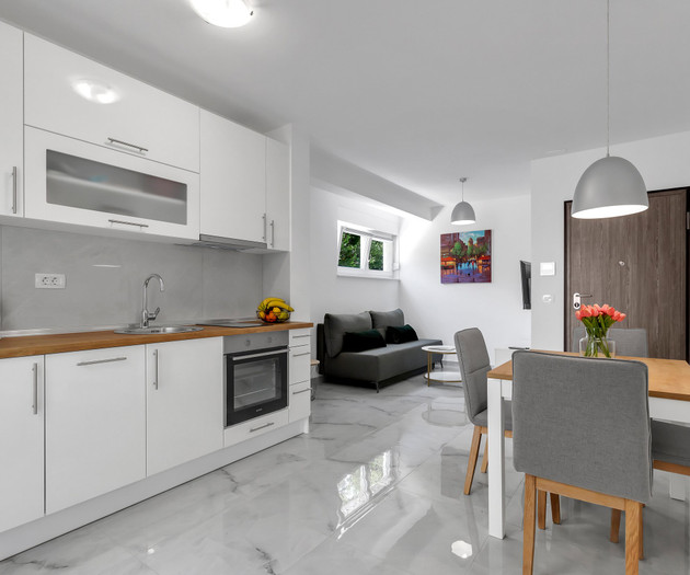Kitchen with dining table view