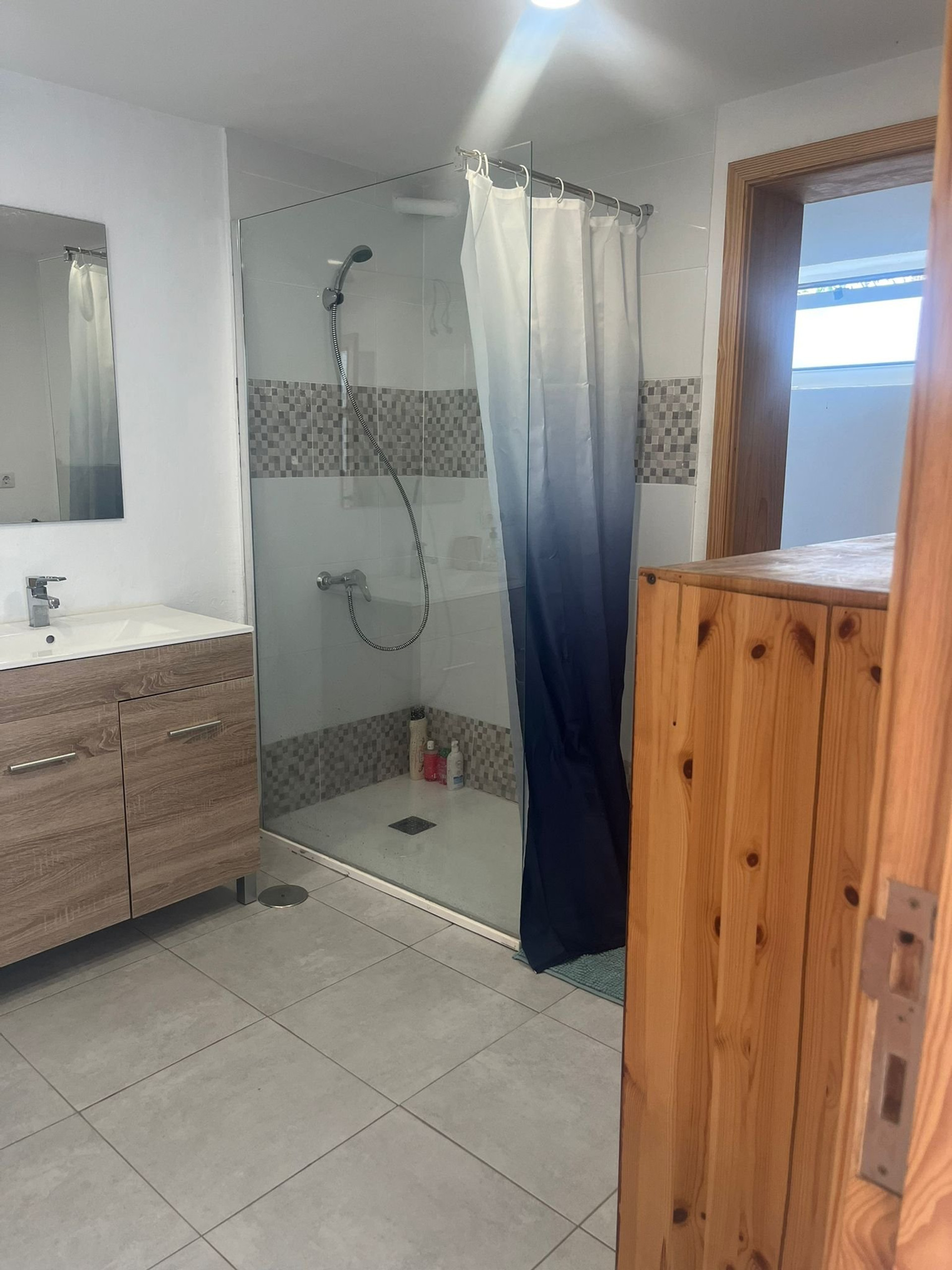 Bathroom with glass shower