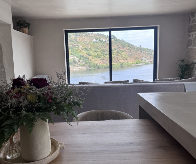 Dining table with river view