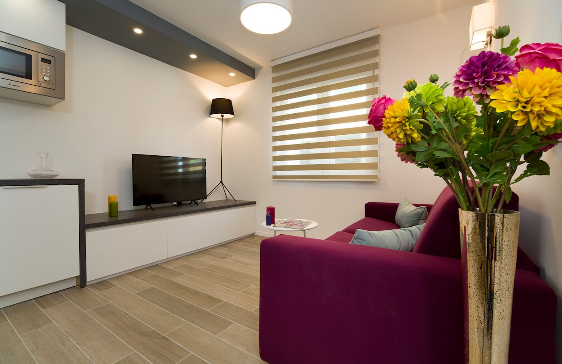 Living room with smart TV