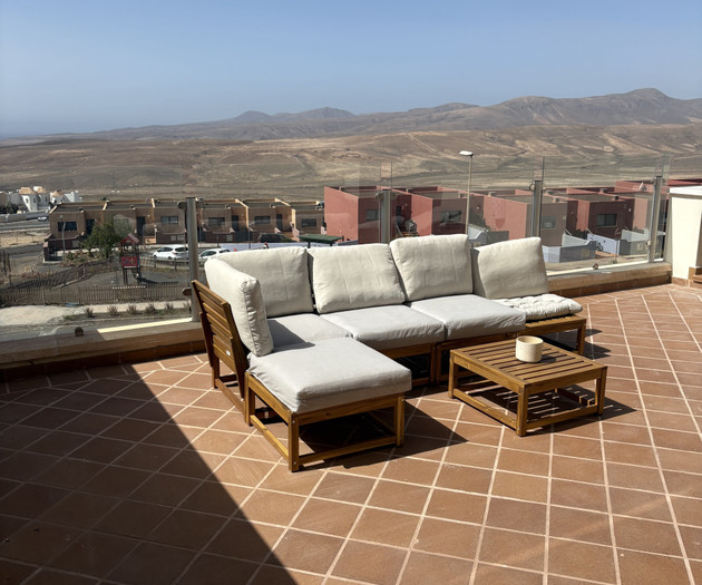 Terrace with sofa and view