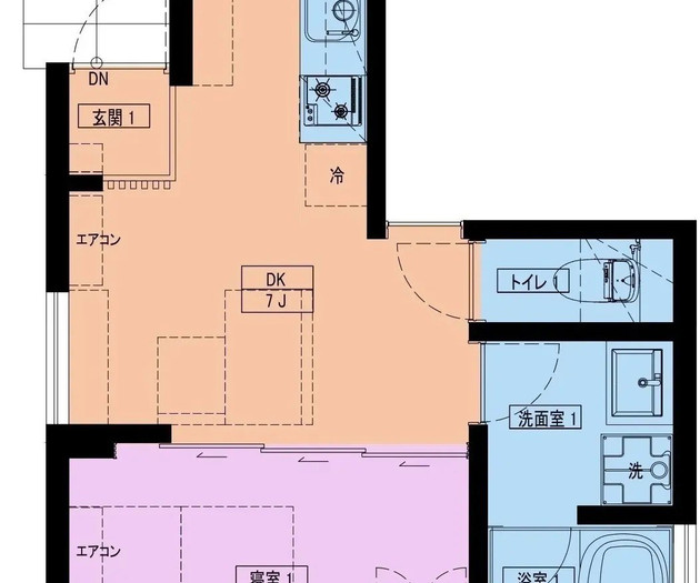 One-bedroom home in Shirokane