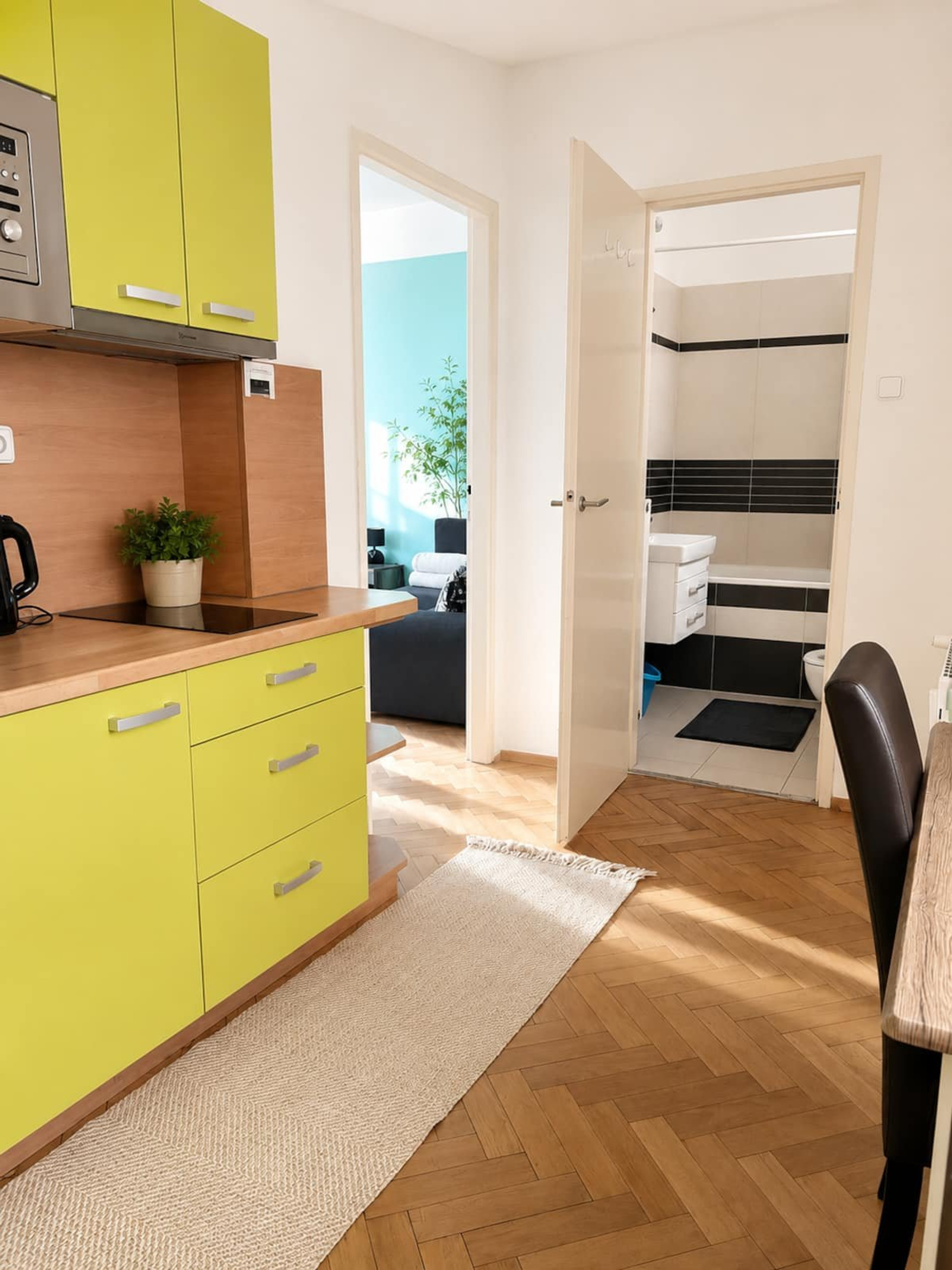 Kitchen area with open floor plan