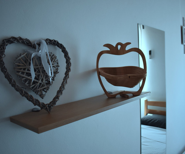 Decorative shelf in bedroom