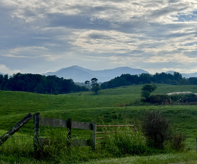 Mountain and farmland scenery