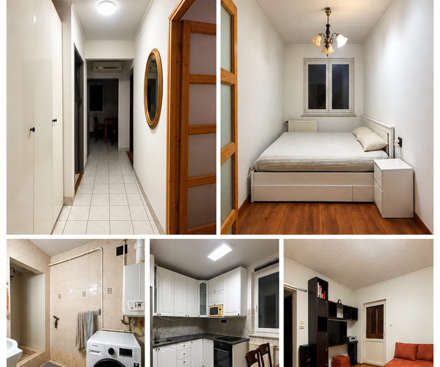 Collage of apartment interior rooms