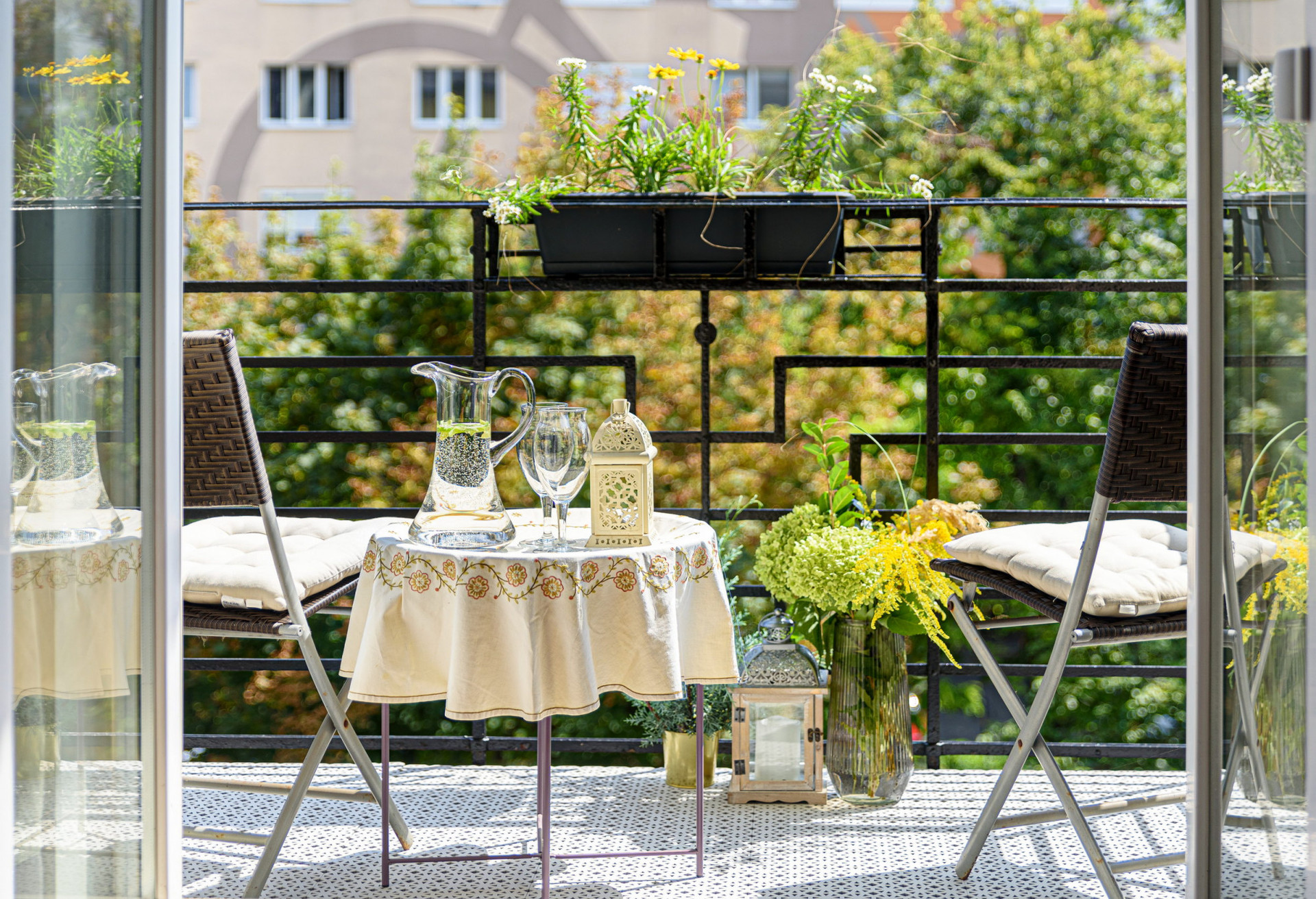 Balcony opens from living room