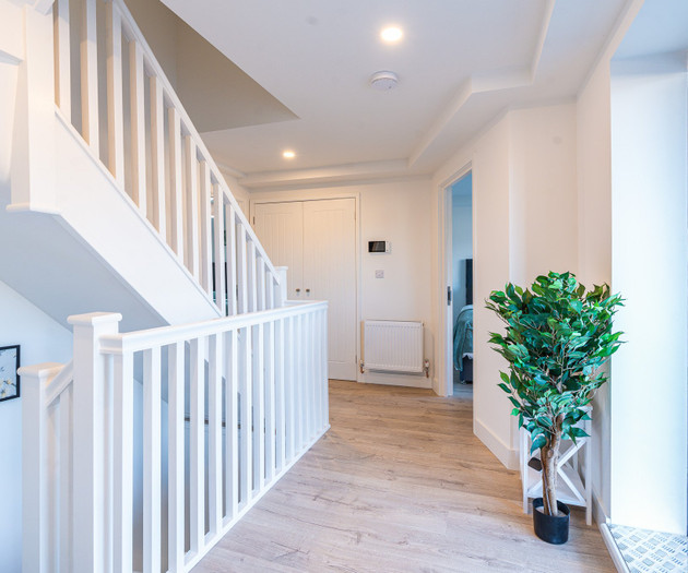 Bright hallway with staircase