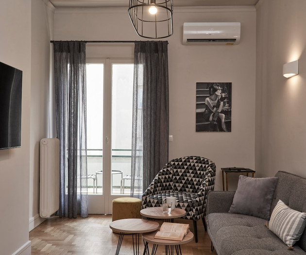 The living room with a smart TV