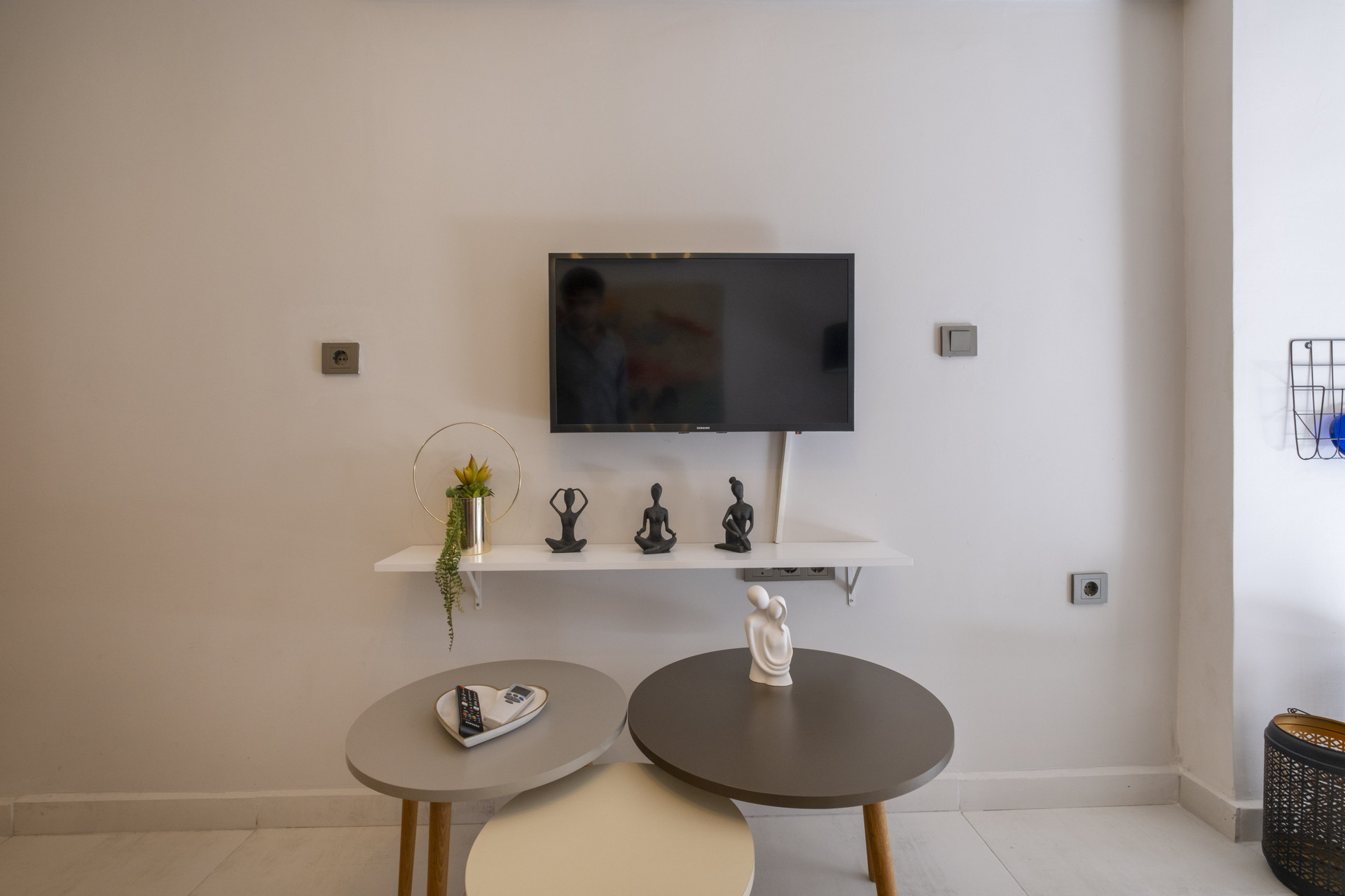 Living room TV wall shelf